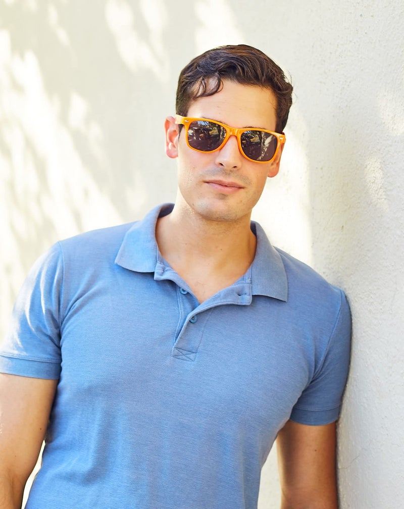 OWL Classic Vintage Smoke Lens Orange Frame Sunglasses Retro Style - Image 3