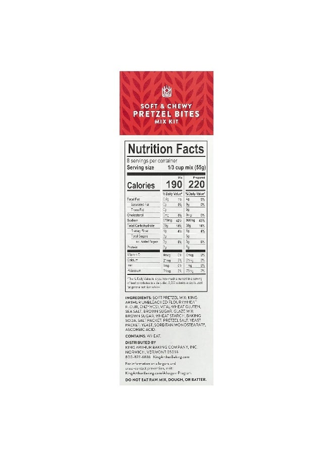 KING ARTHUR BAKING COMPANY King Arthur Baking Company, Soft & Chewy Pretzel Bites Mix Kit, 15.6 oz (442 g)  - Image 2