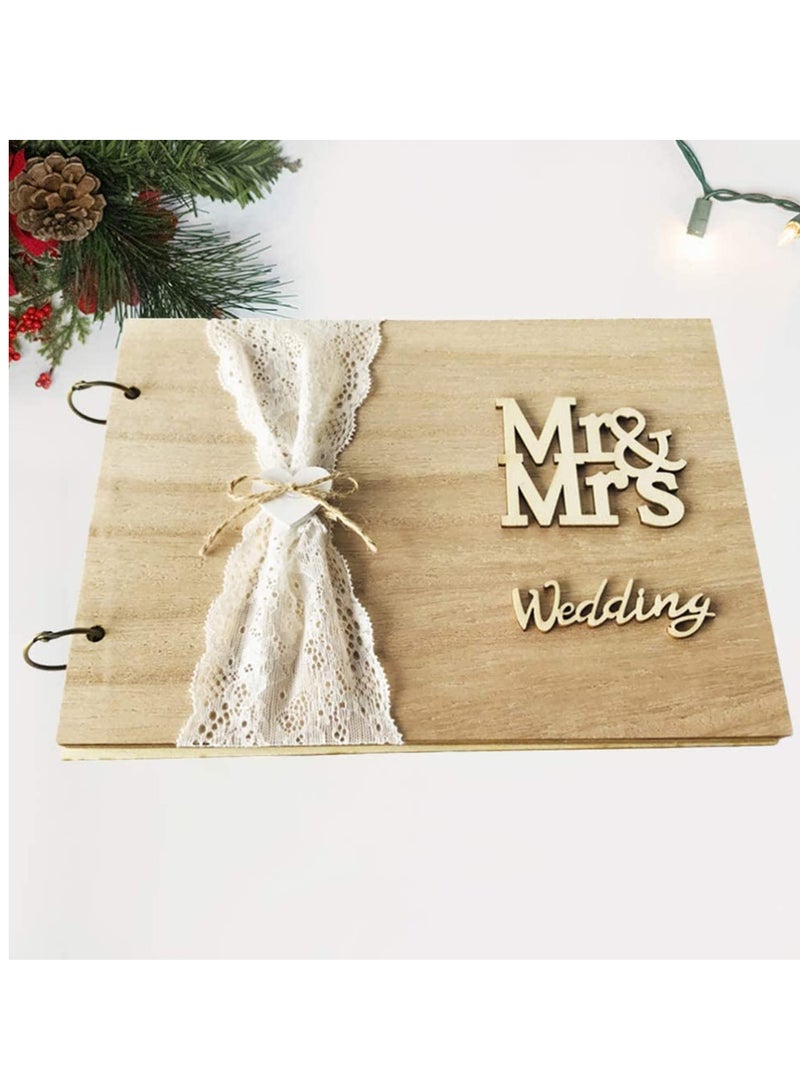 Barakah Wedding Guest Book 30 Pages Retro Wooden Diy Sign - Blank NO Lines-In Message Guestbook Gift For Engagement Birthday Ceremony - Image 2