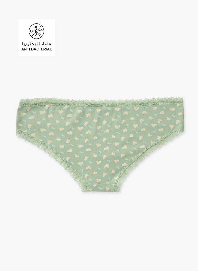 Splash FAV All-Over Floral Print Bikini Briefs with Elasticated Waistband - Image 2