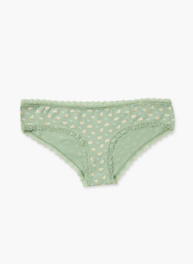 Splash FAV All-Over Floral Print Bikini Briefs with Elasticated Waistband - Image 1