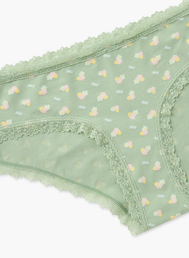 Splash FAV All-Over Floral Print Bikini Briefs with Elasticated Waistband - Image 3