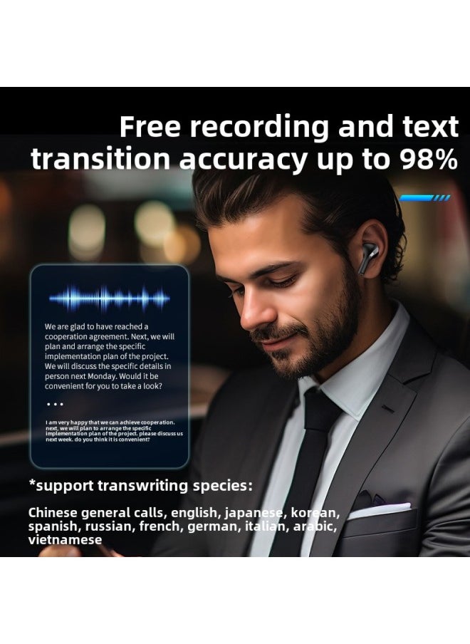 Generic - TWS Business Meeting In-ear Noise Reduction Long Endurance AI Intelligent Real-time Simultaneous Translation Wireless Bluetooth Headset-Color:White - Image 1