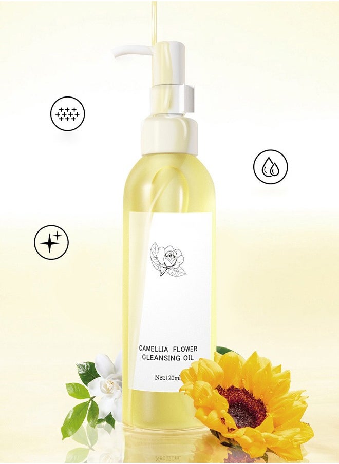 Camellia Flower Cleansing Oil - Double Cleanse - Acne Face Wash - Daily Makeup Blackheads Removal - 120ML