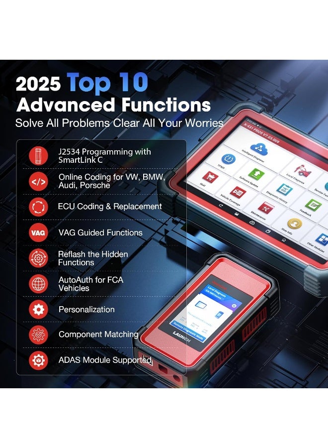Launch LAUNCH X431 PRO 5 Scan Tool: 2025 J2534 Reprogramming Tool, ECU Online Coding, Topology Mapping, Upgraded of X431 V+, Bi-Directional Diagnostic Scanner, with SmartLink C CANFD & DOIP, 2 Years Update - Image 5