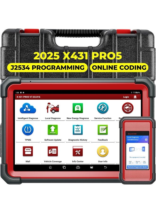 Launch LAUNCH X431 PRO 5 Scan Tool: 2025 J2534 Reprogramming Tool, ECU Online Coding, Topology Mapping, Upgraded of X431 V+, Bi-Directional Diagnostic Scanner, with SmartLink C CANFD & DOIP, 2 Years Update - Image 1