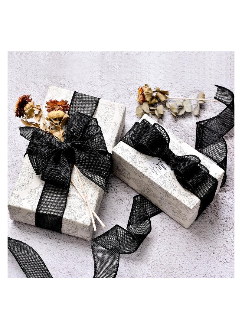 Zikra 2 Rolls Burlap Fabric Craft Ribbon, Burlap Roll Ribbon, Natural Jute Fabric Crafts Ribbon for Wedding Gifts Burlap Fabric DIY Packing Vintage Wedding Party Decoration, Colorful Satin Ribbon (5m*6cm) - Image 3