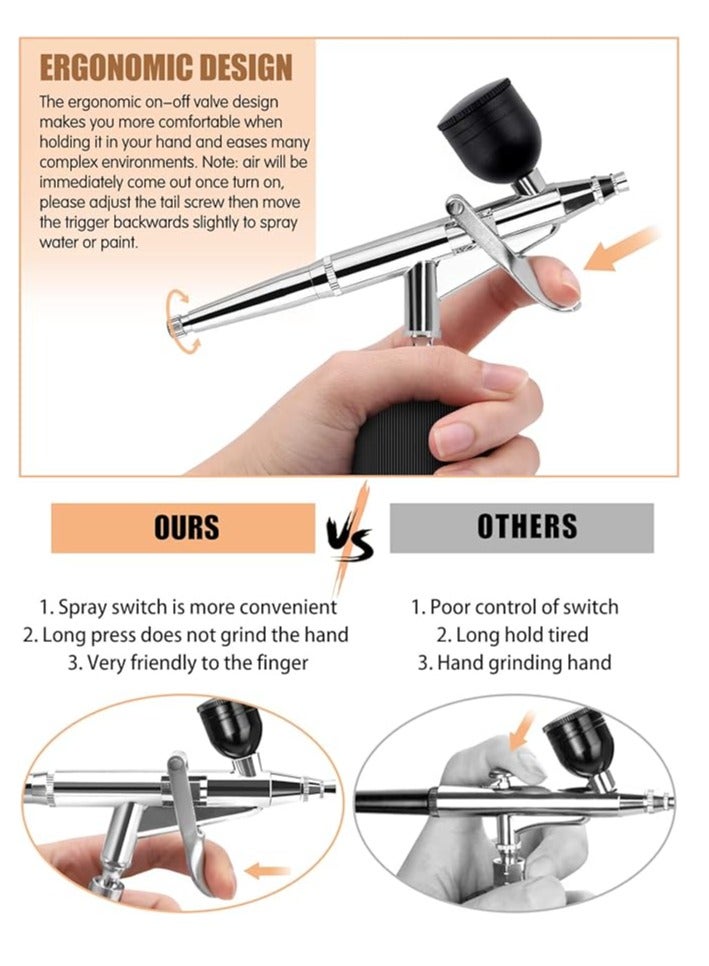 Airbrush Kit Airbrush Modelism Airbrush Portable Wireless Rechargeable Airbrush with Compressor for Manicure, Tattoo, Makeup, Painting, Crafts  - Image 2
