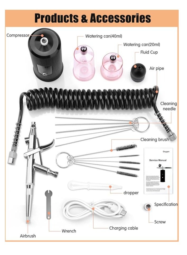 Airbrush Kit Airbrush Modelism Airbrush Portable Wireless Rechargeable Airbrush with Compressor for Manicure, Tattoo, Makeup, Painting, Crafts  - Image 4