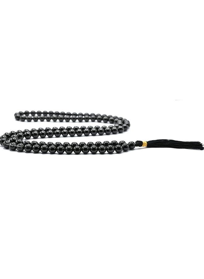 DHYANARSH Black Hakik Mala Beads 108 Prayer Beads - Natural Gemstones Healing Crystal Mala for Meditation, Yoga, Prayer - Men Women - Image 3