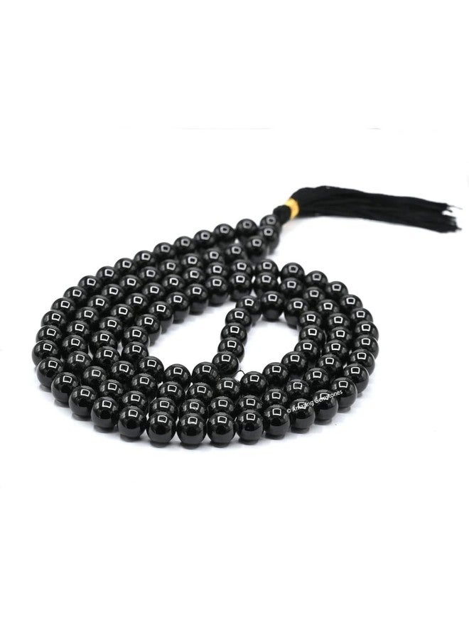 DHYANARSH Black Hakik Mala Beads 108 Prayer Beads - Natural Gemstones Healing Crystal Mala for Meditation, Yoga, Prayer - Men Women - Image 2