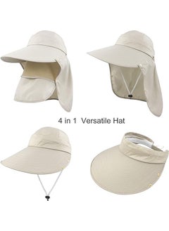 Generic Sun Wide Brim UV Protection Fishing Hats， Foldable Summer Hat， Detachable Sun Hat,Face mask Hat  - Image 3