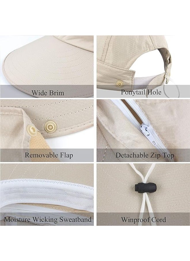 Generic Sun Wide Brim UV Protection Fishing Hats， Foldable Summer Hat， Detachable Sun Hat,Face mask Hat  - Image 4
