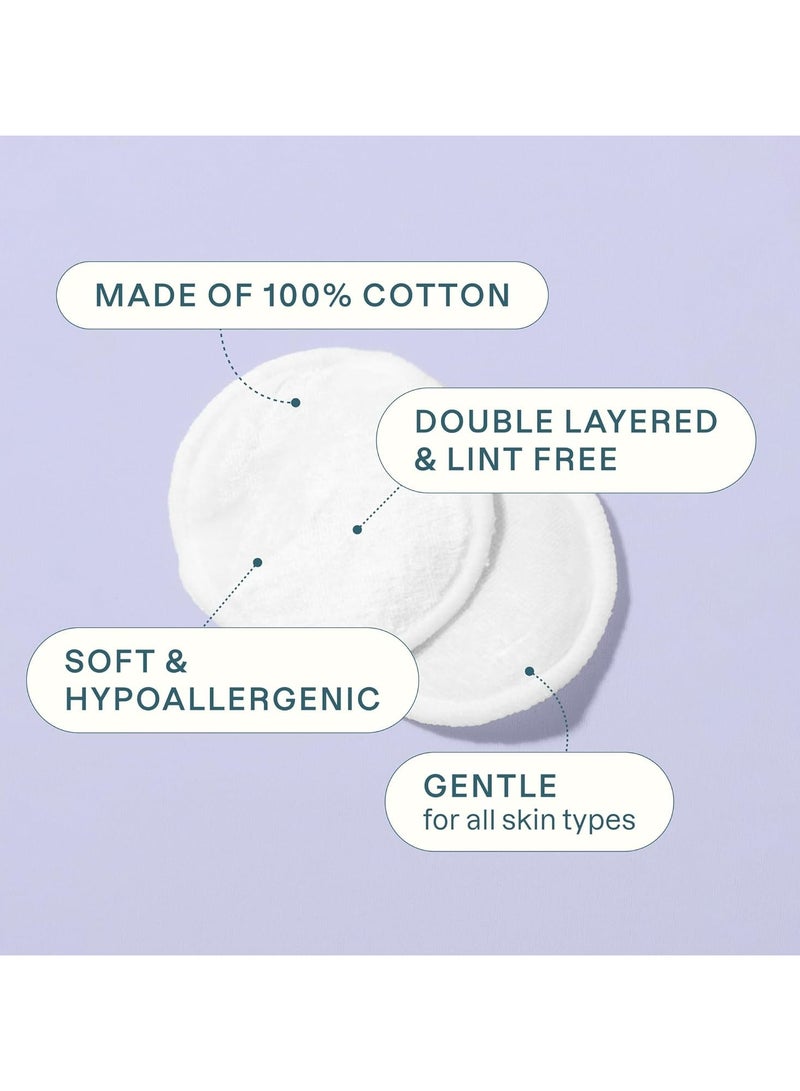 Premium Cotton Rounds for Face (100 Count) - Makeup Remover Pads, Hypoallergenic, Lint-Free(100% Pure Cotton) - Image 4