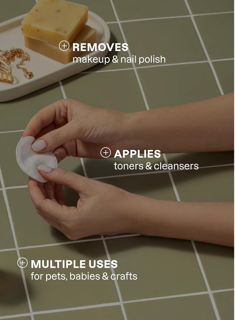 Premium Cotton Rounds for Face (100 Count) - Makeup Remover Pads, Hypoallergenic, Lint-Free(100% Pure Cotton) - Image 5