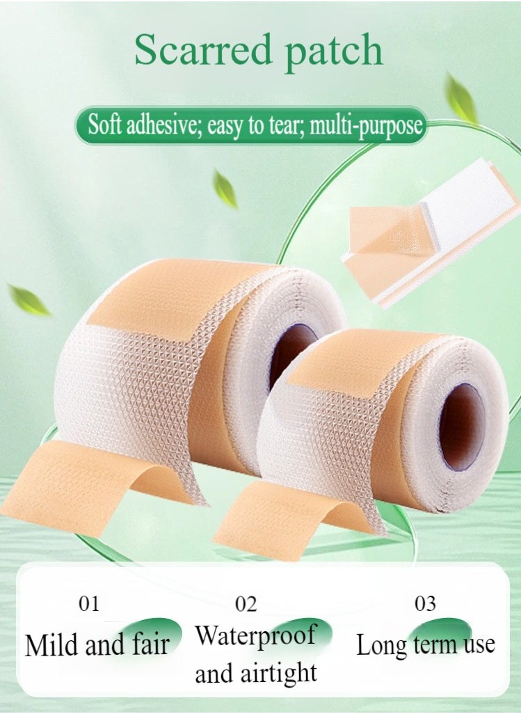 Healife - Silicone Scar Tape, Medical Silicone Scar Removal Sheet, Stretch Mark Treatment Waterproof Silicone Scar Sheet, Fade Scar Effective Cosmetic Scar Removal Gel Painless Tape Roll for Cesarean Section, Burn Scars and Other Scars (4cm x 1.5m) - Image 1