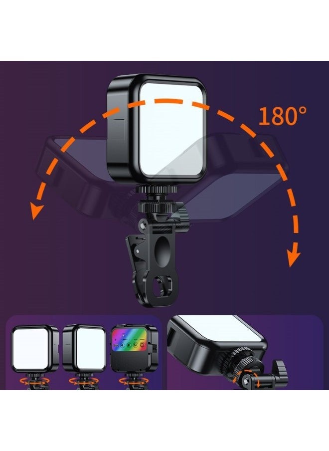 Generic - Supplementary Light Mini Portable Selfie Mobile Phone Live Photo Lighting Light RGB Full Color SLR Camera Photography Port-Specifications:Rgb [full Color Enhanced Version] Fill Light + Desktop Tripod + Clip - Image 1