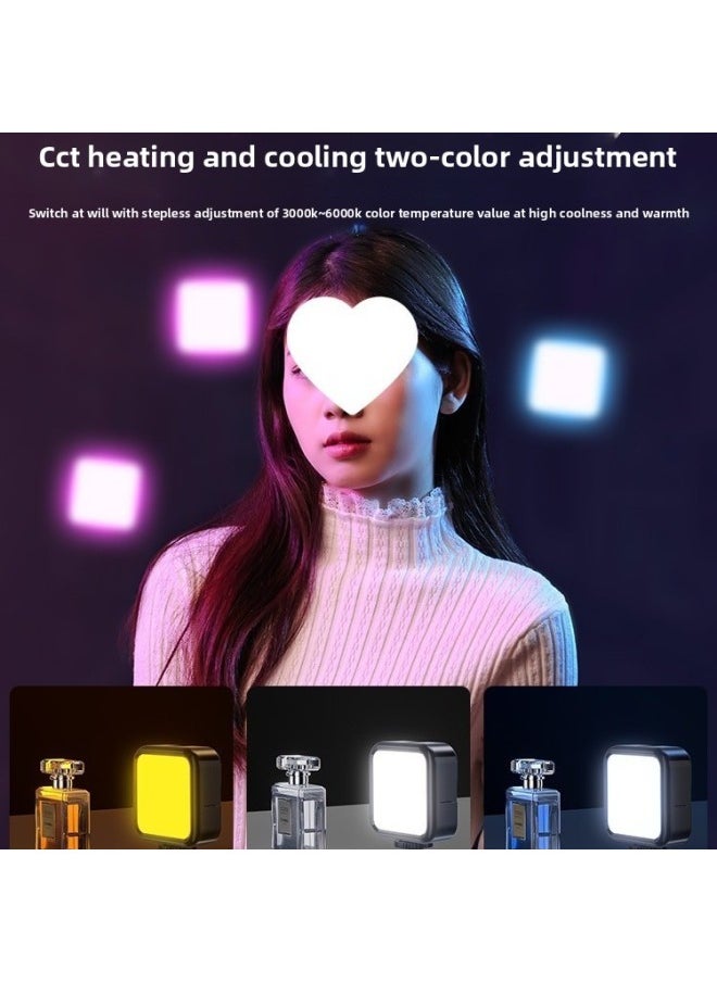 Generic - Supplementary Light Mini Portable Selfie Mobile Phone Live Photo Lighting Light RGB Full Color SLR Camera Photography Port-Specifications:Rgb [full Color Enhanced Version] Fill Light + Desktop Tripod + Clip - Image 1