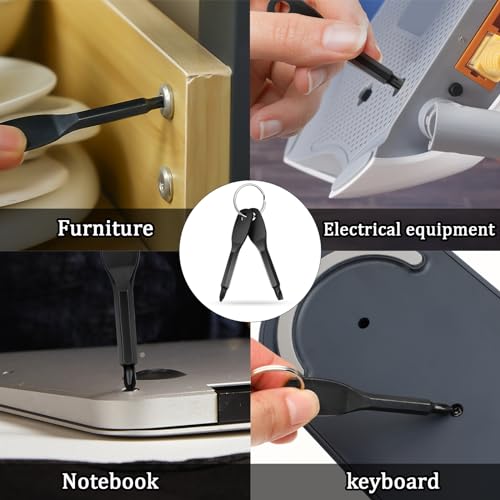 Grevosea 2 Pcs Keychain Screwdriver Tools, Multifunction Pocket Set for Daily Maintenance, Camping, Outdoor Repair - Portable Key Chain With Black Screwdriver - Image 5