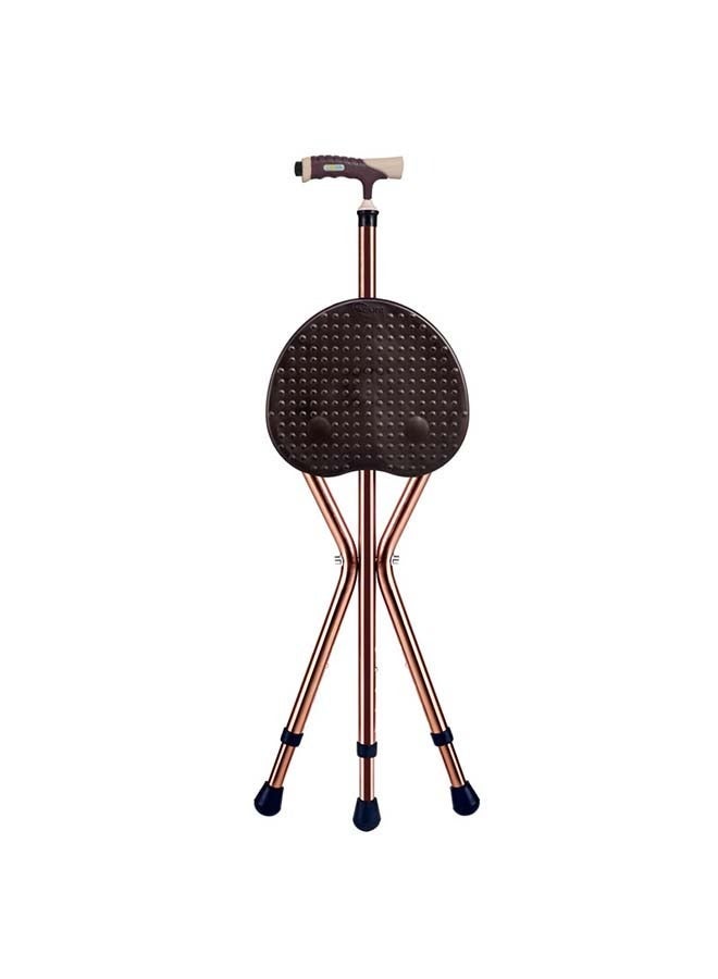 Sakulight عصا المشي مع مقعد، كرسي عكاز مصنوع من سبائك الألومنيوم شديد التحمل مع ضوء LED و3 أرجل قابلة للسحب، عصا مقعد محمولة مضادة للانزلاق، عصا مشي خفيفة الوزن لكبار السن - Image 1