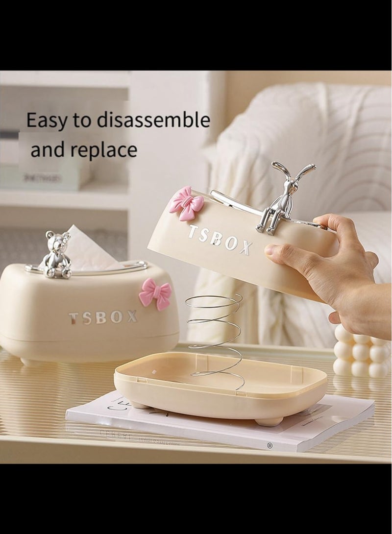 Tissue Box Holder, Cute and Practical Holder for Bathroom, Kitchen, Bedroom Dressers, Desks and Tables, Night Stands, Creative Gift ,Bear - Image 2