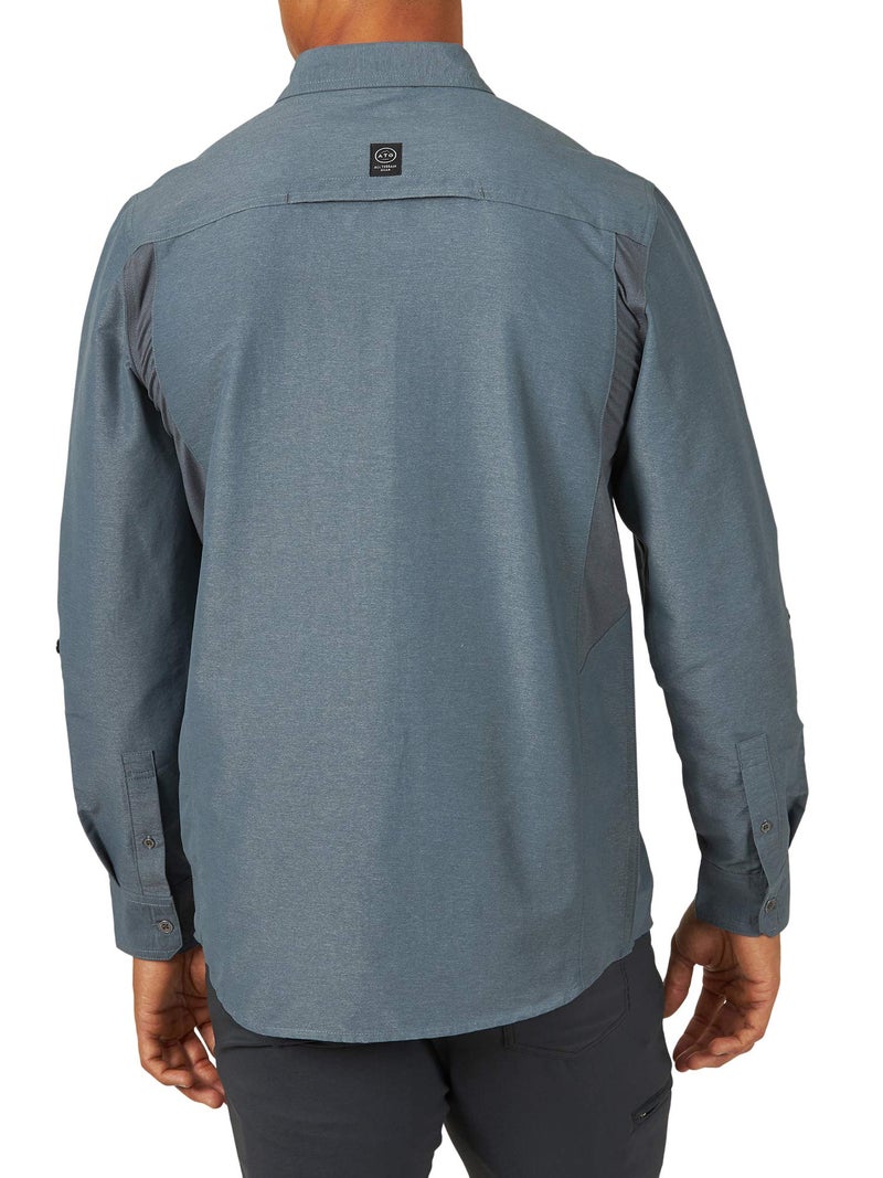 ATG by Wrangler Men's Long Sleeve Mixed Material Shirt, turbulence, Medium - Image 2