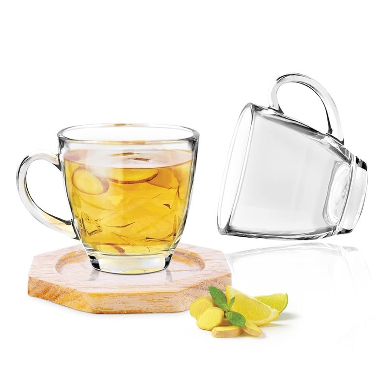 Treo By Milton Kenya Elect Glass Tea Mug Set of 6 190 ml Each Transparent Glass Tea Cups Coffee Mug High Clarity Glass Mugs Milk Hot Chocolate Latte Cappuccino Mocha Espresso - Image 4
