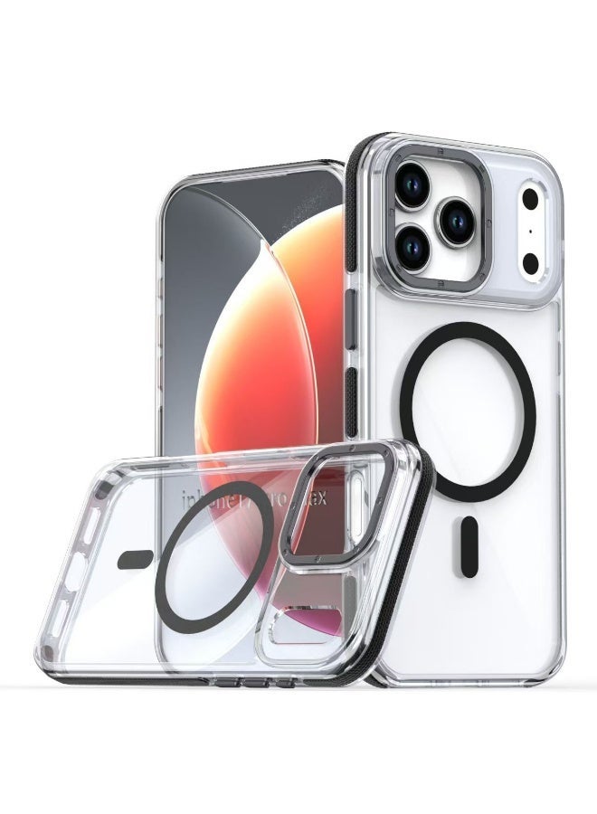 حافظة حماية شفافة لهاتف iPhone 17 Pro Max بميزة مغناطيسية، طبقة مزدوجة من TPU وPC مقاومة للصدمات مع حماية الكاميرا وتصميم نحيف للاستخدام اليومي - Image 1
