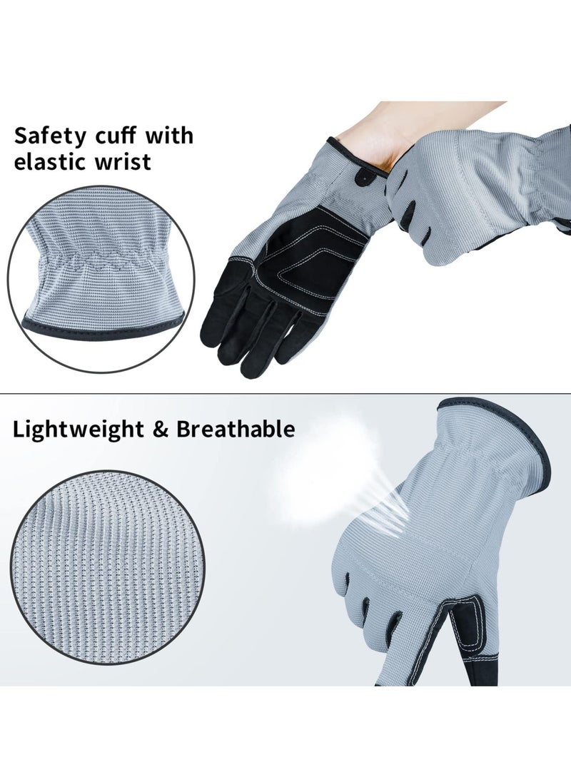 Excefore Safety Work Gloves, KASTWAVE Light Duty Work Gloves Gardening Warehouse Job Car Repair Utility Yard Glove for Men Women (Large, 2 Pairs)  - Image 2