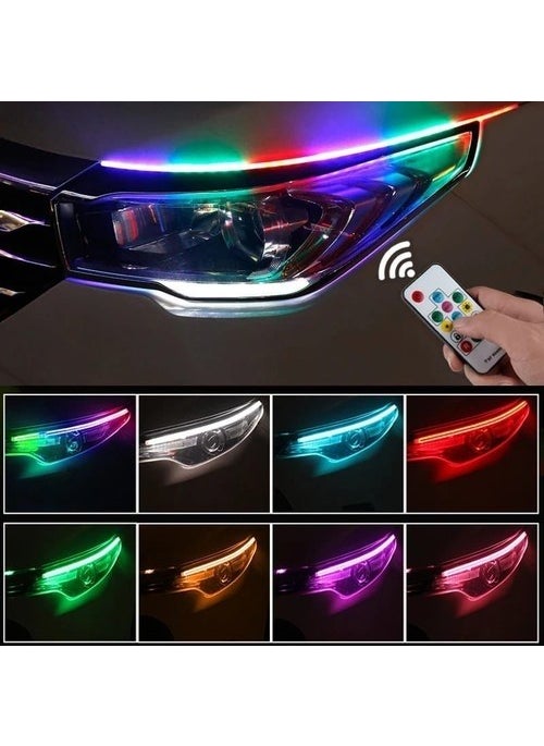 Techmaster Headlight Sliding Signal Daytime Running Light LED Remote RGB 60CM  - Image 2
