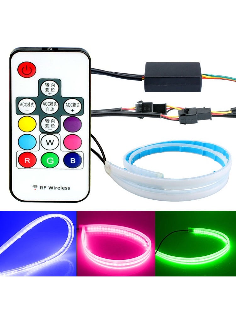 Techmaster Headlight Sliding Signal Daytime Running Light LED Remote RGB 60CM  - Image 3