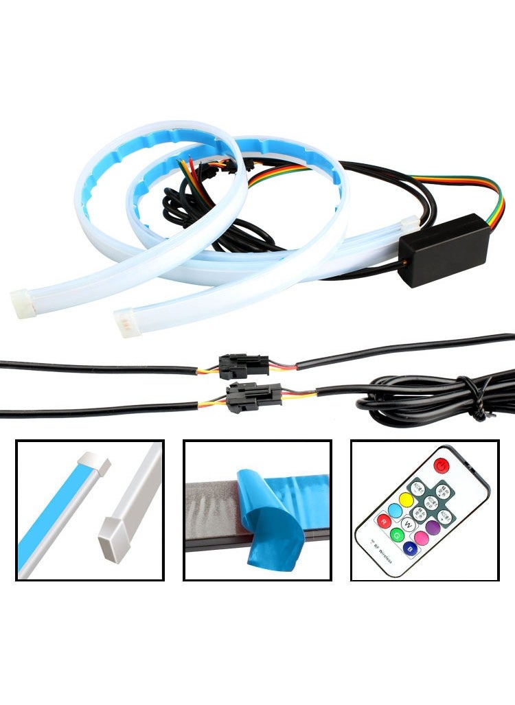 Techmaster Headlight Sliding Signal Daytime Running Light LED Remote RGB 60CM  - Image 5