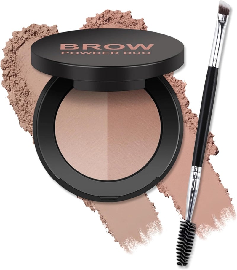 Erinde Eyebrow Powder Makeup Palette 2 Colors Brow Powder Palette with Brow Brush Eyebrow Tint Powders Filler to Shape Natural Brows LongLasting Waterproof Eye Brow Kit 1