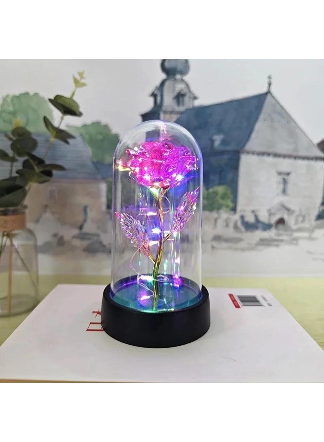 Artificial Rose Flowers Valentines Day Gift for Girlfriend Eternal Rose LED Light Foil Flower Wedding Decor Christmas Gifts