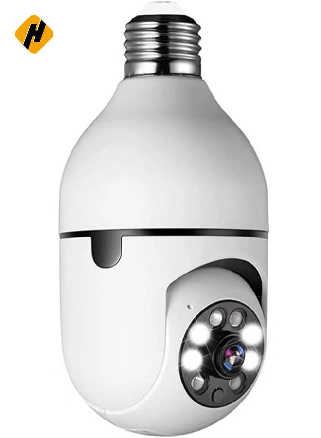 HuHa Pan Tilt Security Light Camera V380 130W dpi Smart Wireless WIFI Full Color Bulb Camera 2.4Ghz 360 Degree E27 Panoramic IP Camera (No SD Card)  - Image 1