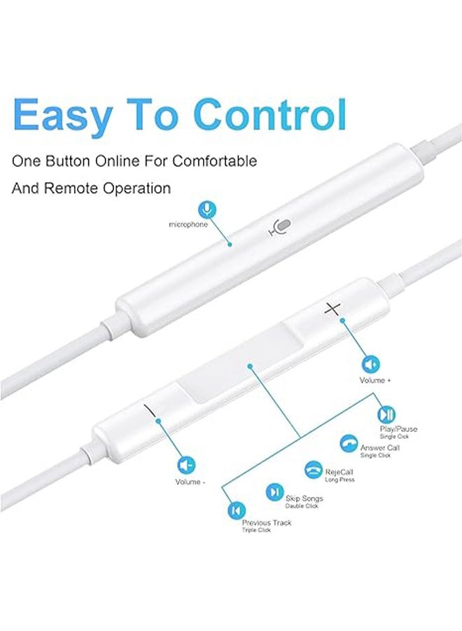 MXN iPhone Earbuds with Lightning Connector, Built-in Microphone, and Volume Control Nosie Reduction Headsets,  Compatible with iPhone 14/13/12/11/XR/XS/X/8/7/SE/Pro/Pro Max/Support All iOS System (Activation by Bluetooth popup required) - Image 3
