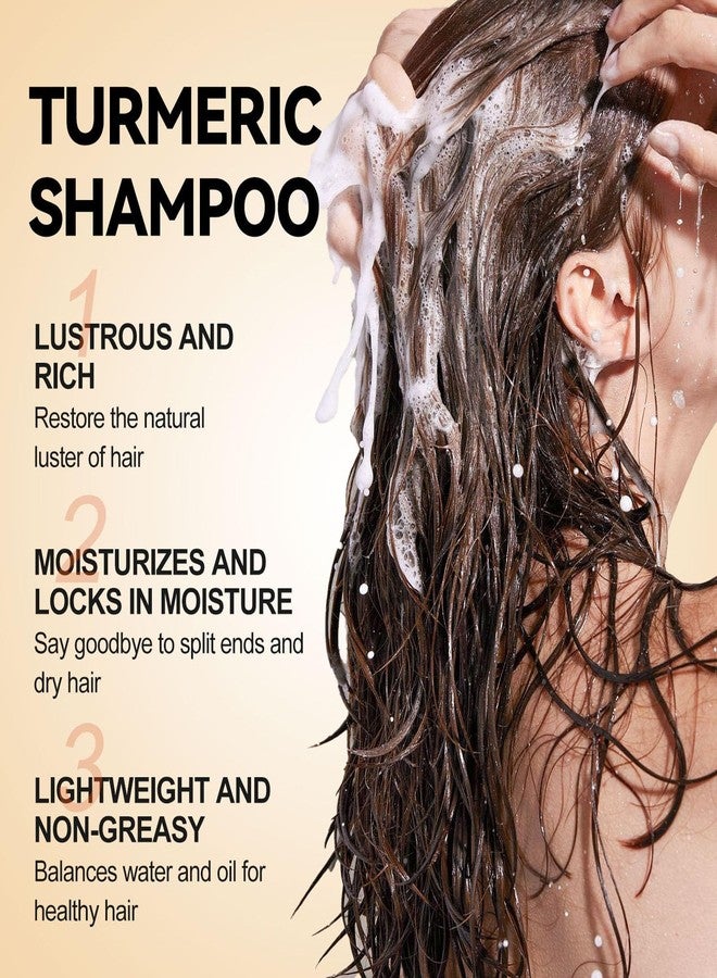Grospe Turmeric Shampoo,Deeply Moisturizing for Natural Turmeric for Thinning, Hair Loss,Dry Hair,Thickening Volumizing Shampoo Make Hair Shine Smoothes for Women & Men（2 PACK） - Image 2