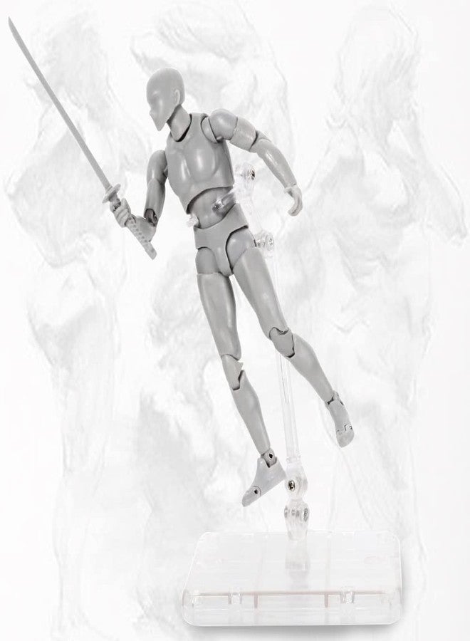 Haniforever Artists Manikin Action Figure Drawing Model,Figure Model for Sketching, Painting, Drawing, Human Mannequin Body Kun Doll Male Action Figure DX Set (Grey,Male) - Image 4
