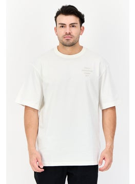 Reebok Men Sportswear Fit Short Sleeve Outdoor T-Shirt, Cream  - Image 1