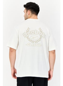 Reebok Men Sportswear Fit Short Sleeve Outdoor T-Shirt, Cream  - Image 4