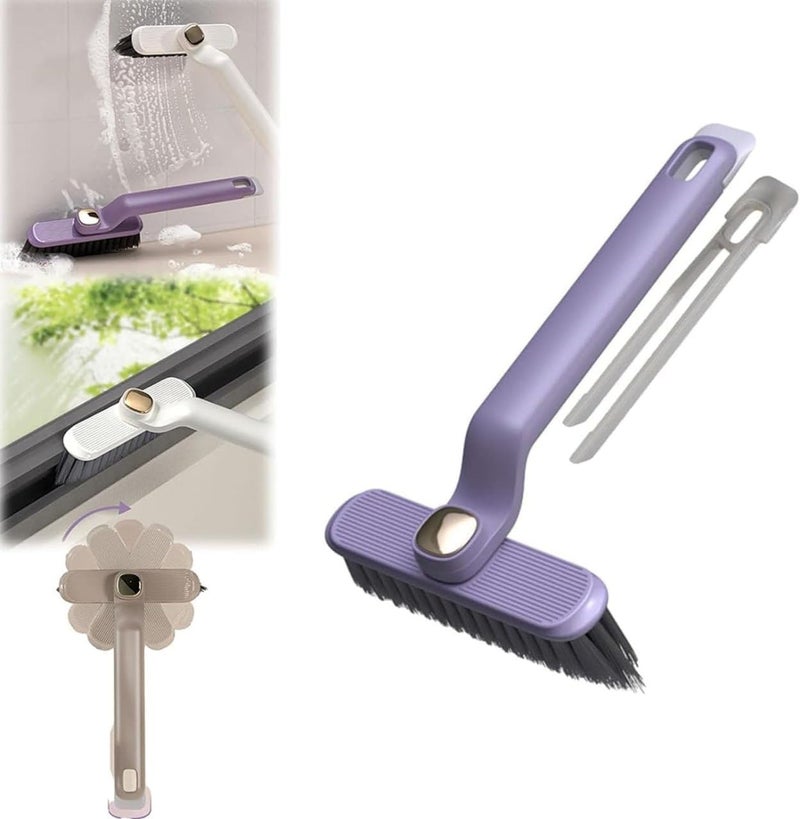 SARJAK Hard Bristle Rotating Crevice Cleaning Brush, Grout Cleaner Brush, Toilet Brush, Scrub Brush for Shower Tile, Skinny Gap Cleaning Tools for Household Use, Bathroom, Kitchen (Multicolor) - Image 2