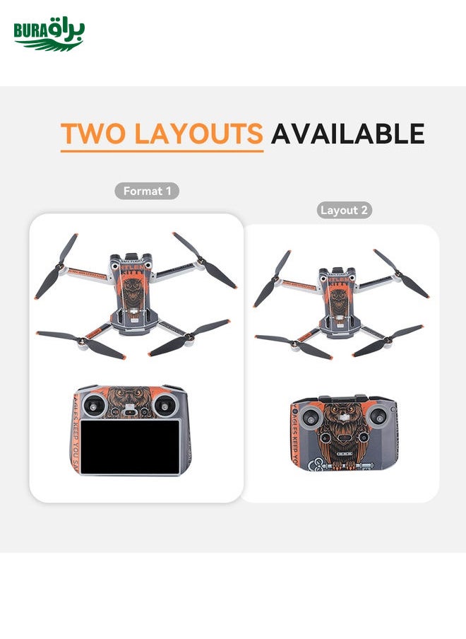 BURAQ - For DJI Mini 3 Pro Remote Control Body Sticker ,Spec: RC-N1 Without Screen(Domineering Eagle) - Image 1
