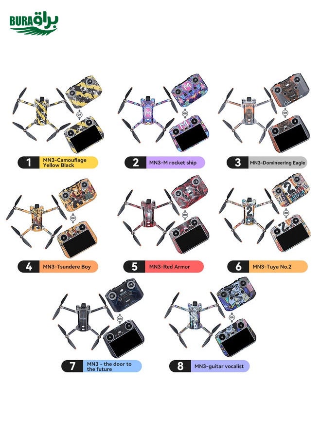 BURAQ - For DJI Mini 3 Pro Remote Control Body Sticker ,Spec: RC-N1 Without Screen(Domineering Eagle) - Image 1