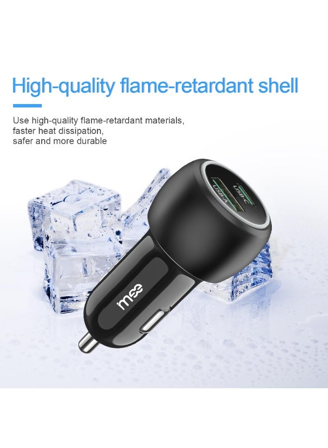 آیمی شاحن سيارة IMEE PLUS ثنائي المنفذ 38 وات IM-CC138 محول شحن سريع 20 وات PD USB-C + 18 وات QC3.0 USB-A تصميم مضغوط، غلاف مقاوم للهب، حماية من الحرارة الزائدة وقصر الدائرة، توافق عالمي للهواتف الذكية والأجهزة اللوحية والأجهزة الأخرى - Image 2