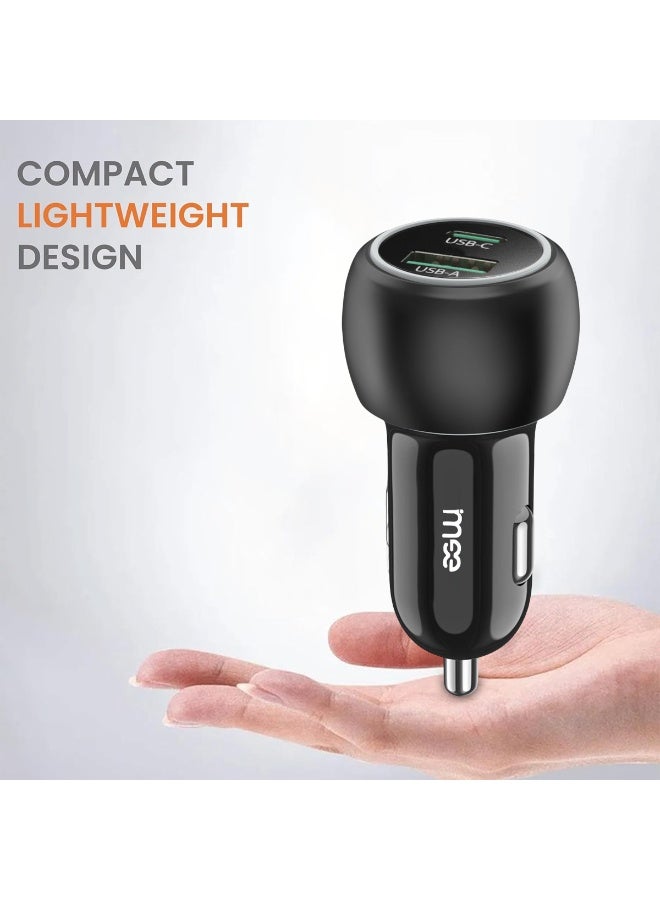 آیمی شاحن سيارة IMEE PLUS ثنائي المنفذ 38 وات IM-CC138 محول شحن سريع 20 وات PD USB-C + 18 وات QC3.0 USB-A تصميم مضغوط، غلاف مقاوم للهب، حماية من الحرارة الزائدة وقصر الدائرة، توافق عالمي للهواتف الذكية والأجهزة اللوحية والأجهزة الأخرى - Image 5