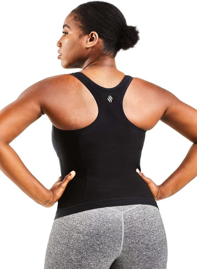 Sweat Shaper Racer Tank: Compression Racerback Top for Women, Slimming Tank Top, Premium Body Shaper Sauna Racerback Tank, Black, Large - Image 4