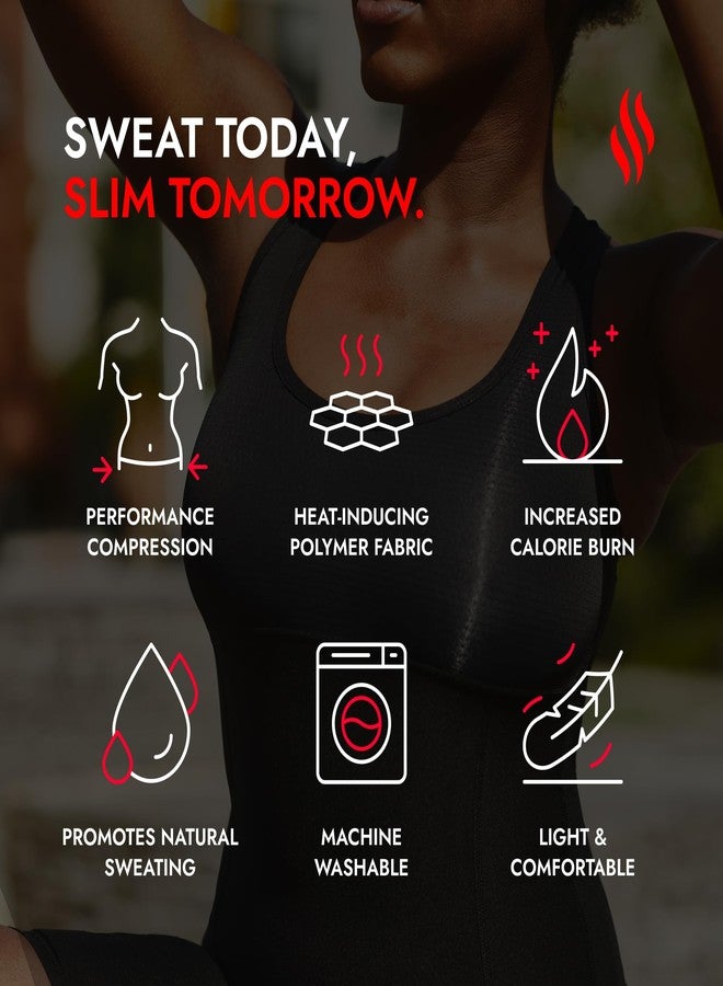 Sweat Shaper Racer Tank: Compression Racerback Top for Women, Slimming Tank Top, Premium Body Shaper Sauna Racerback Tank, Black, Large - Image 5