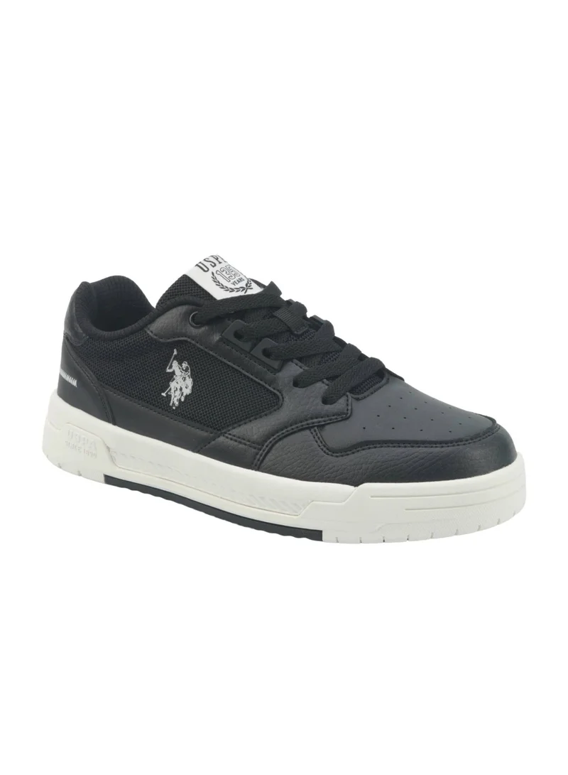 U.S. Polo Assn. Women's Casual Sneakers | Lace-Up Walking Shoes | Breathable Mesh Panels | Lightweight Comfort Sole | Black/White