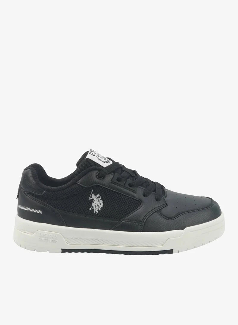U.S. Polo Assn.  U.S. Polo Assn. Women's Casual Sneakers | Lace-Up Walking Shoes | Breathable Mesh Panels | Lightweight Comfort Sole | Black/White for Women | Best Price UAE
