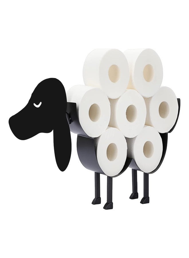 Gojoquanzhou Cute Animal Decorative Toilet Paper Holders, Metal Wall Mount & Free-Standing Toilet Paper Holder, 8 Rolls of Tissue Paper Storage Basket, Bathroom Farmhouse Kitchen Decor Accessories (Classic Dog) - Image 1